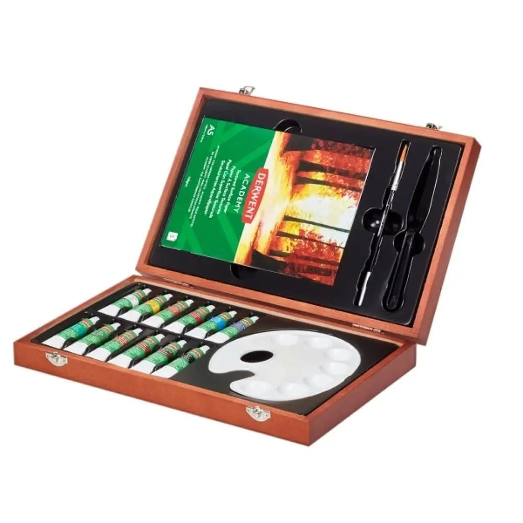Derwent academy - Set de madera con 12 tubos de 12 ml de acrílico #2305674 Derwent academy - Set de madera con 12 tubos de 12 ml de acrílico #2305674 - Derwent