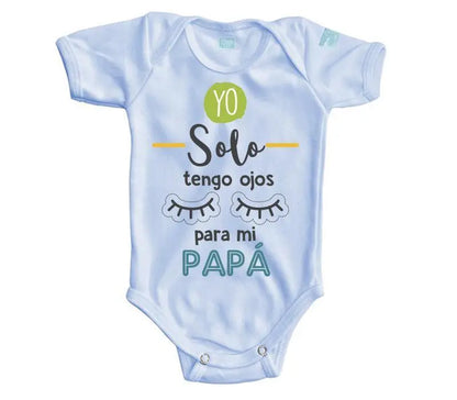 Body Bebe Solo Para Mi Papá Managa Corta / Azul / 24 - Coveme - detalle
