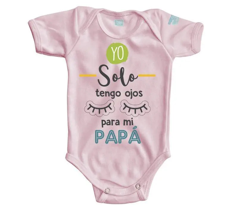 Body Bebe Solo Para Mi Papá Managa Corta / Rosa / 24 - PLASH - detalle
