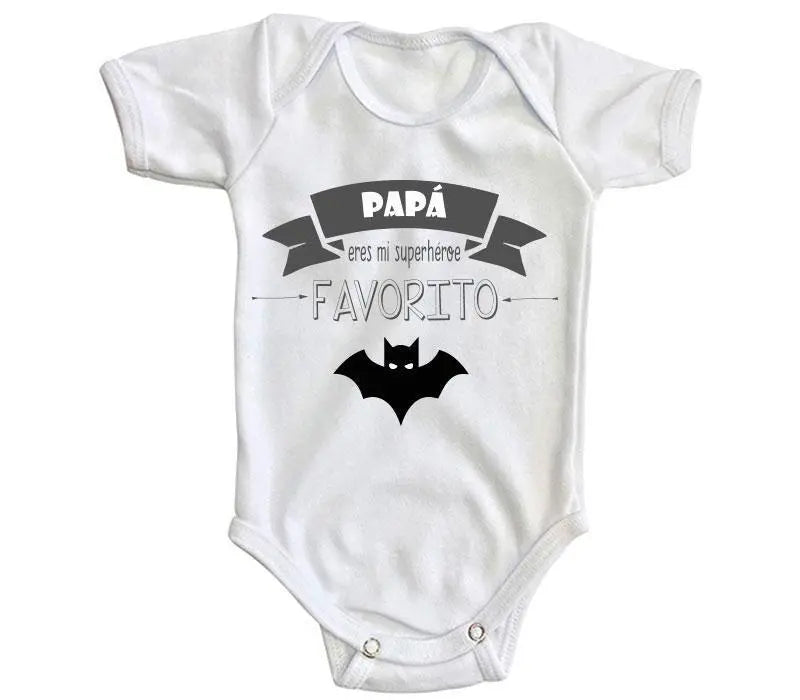 Body Bebé Papá Tu Eres Mi Superhéroe Favorito Blanco / 24 - PLASH - vista lateral