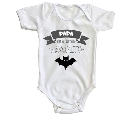 Body Bebé Papá Tu Eres Mi Superhéroe Favorito Blanco / 24 - PLASH - vista lateral