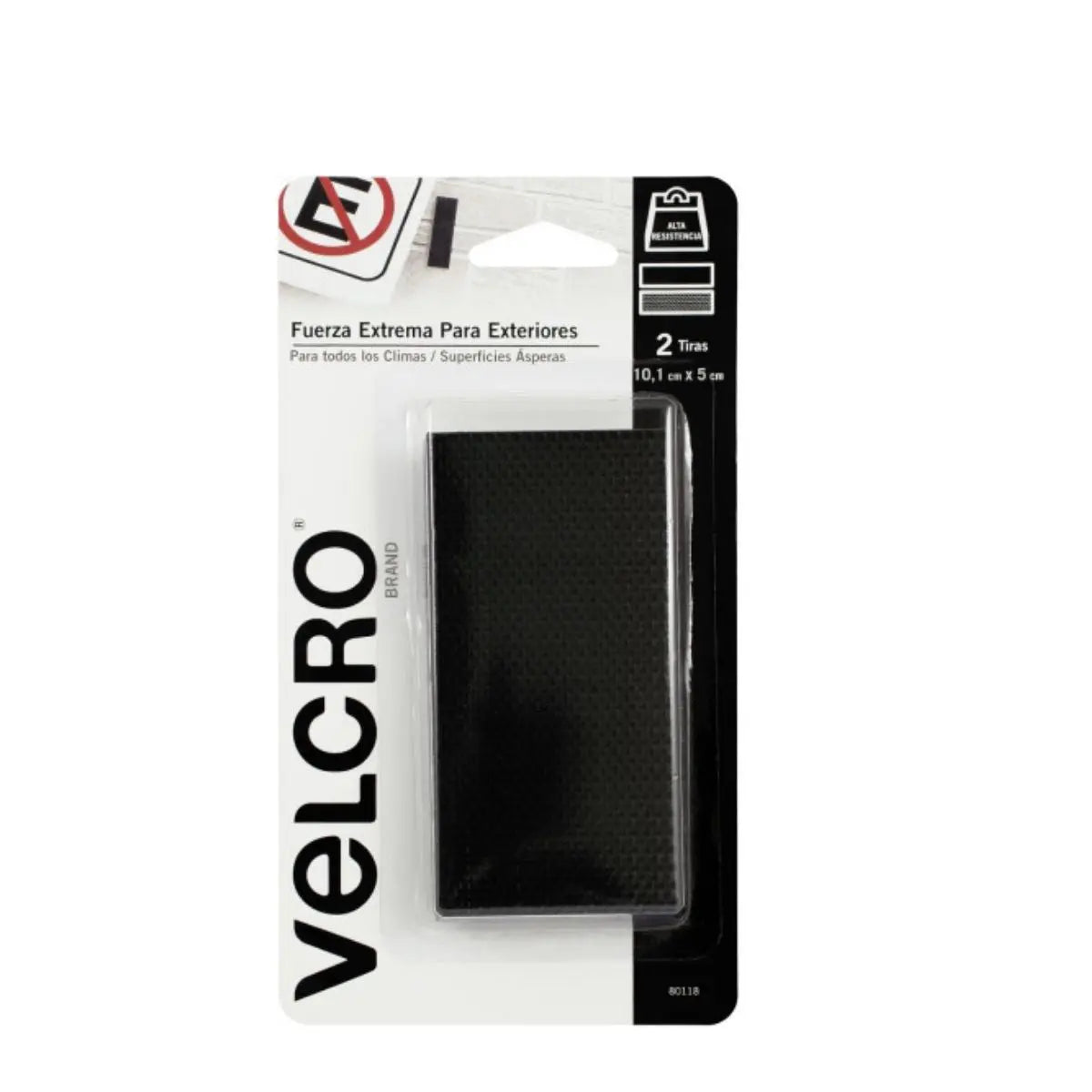 2 Tiras Adherible VELCRO® Fuerza  Extrema Alta resistencia Color Negro - Velcro - vista lateral