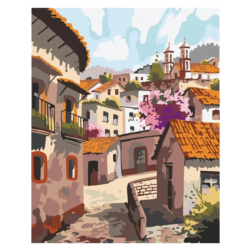 PINTA POR NÚMERO PUEBLO MÁGICO 40X50 - Diako - accesorios