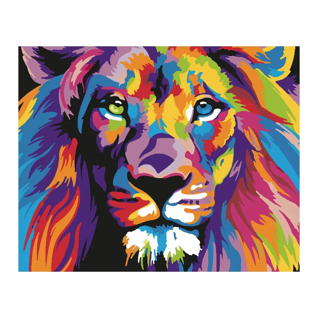 PINTA POR NUMERO 40 X 50 LEON MULTICOLOR - Diako