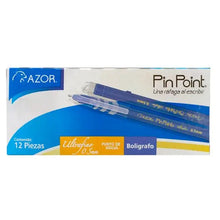 Bolígrafos Azor Pin Point Ultra Fino Punta Aguja 0.5mm 12 Piezas Elige Color Azul - Azor