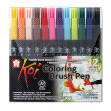 KOI - Estuche con 12 plumones punta tipo pincel Sakura