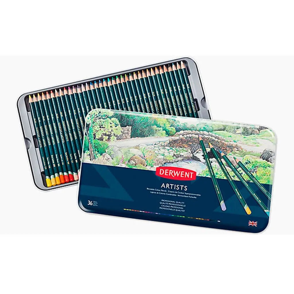 DERWENT - Estuche metálico con 36 lápices de color artists n¬∞. 32096 - Derwent