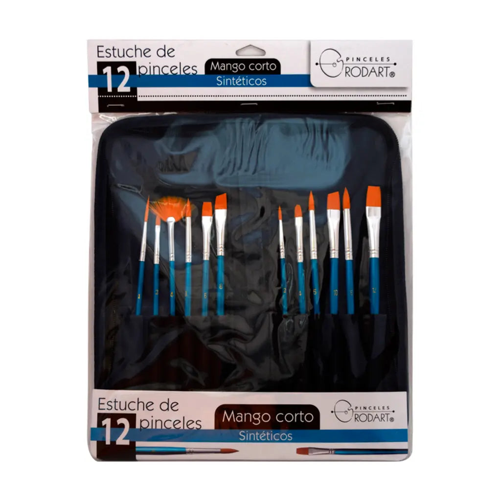 RODART - Estuche de 12 pinceles surtidos pelo sintético Rodart - Estuche de 12 pinceles surtidos pelo sintético - RODART