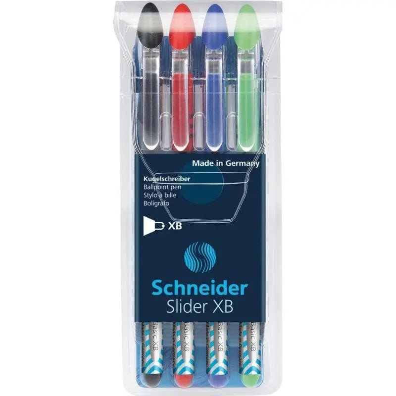 SCHNEIDER - ESTUCHE CON 4 BOLÍGRAFOS SLIDER BASIC XB - Schneider