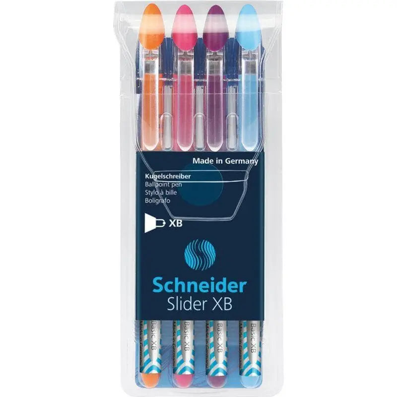 SCHNEIDER - ESTUCHE CON 4 BOLÍGRAFOS SLIDER BASIC XB - Schneider