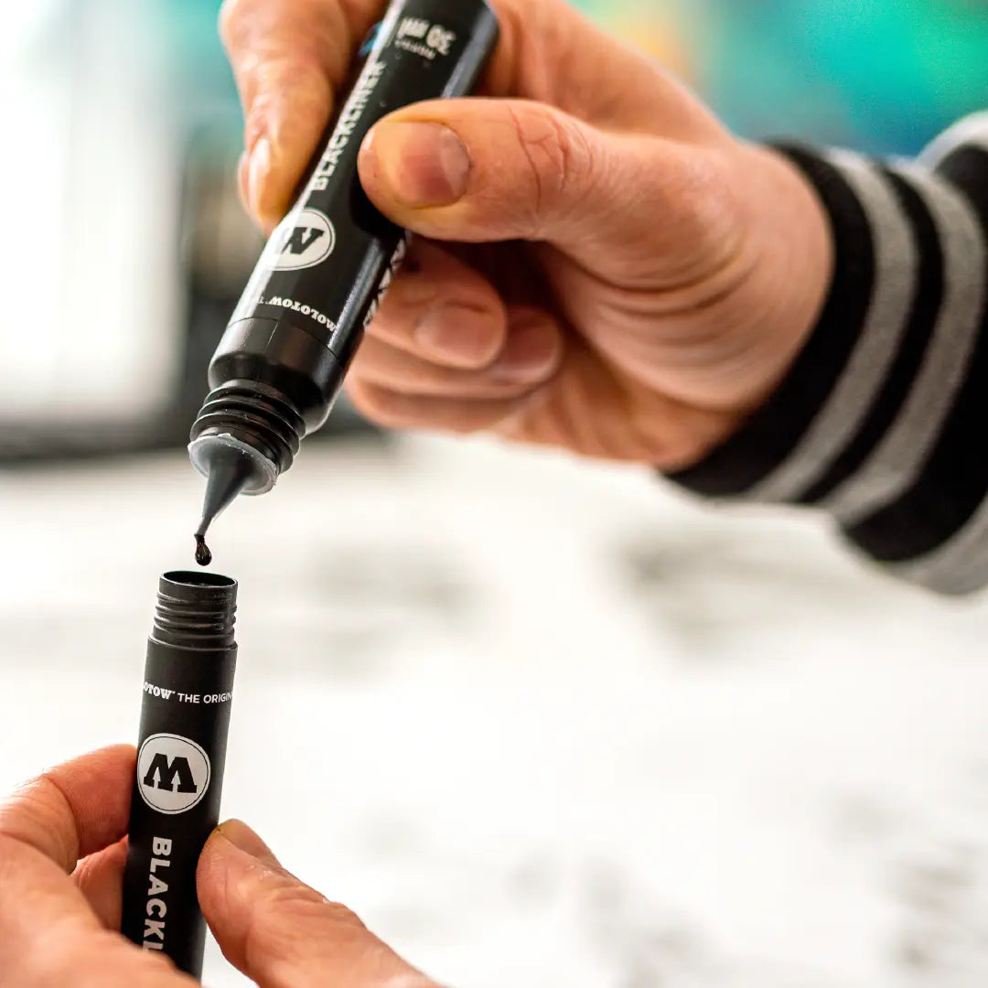 MOLOTOW -REFILL DE TINTA BASE AGUA BLACKLINER 30ML - Molotow - vista lateral