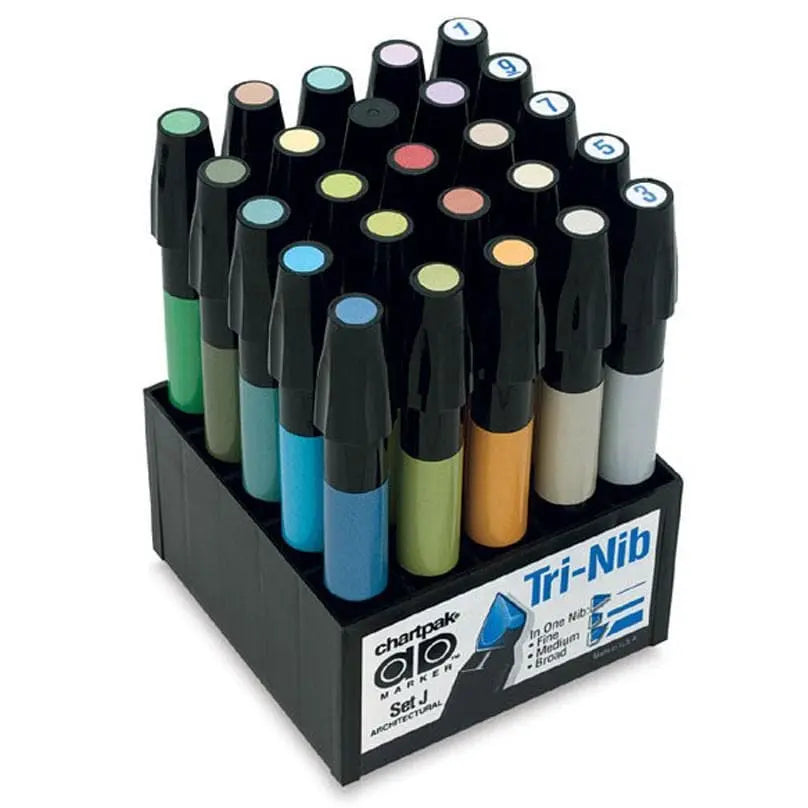 CHARTPAK - Set de marcadores J con 25 piezas set arquitectura - URREA