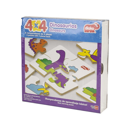 DIAKO 4 x 4 Dinosaurios Rompecabezas 4 Piezas - Diako - detalle
