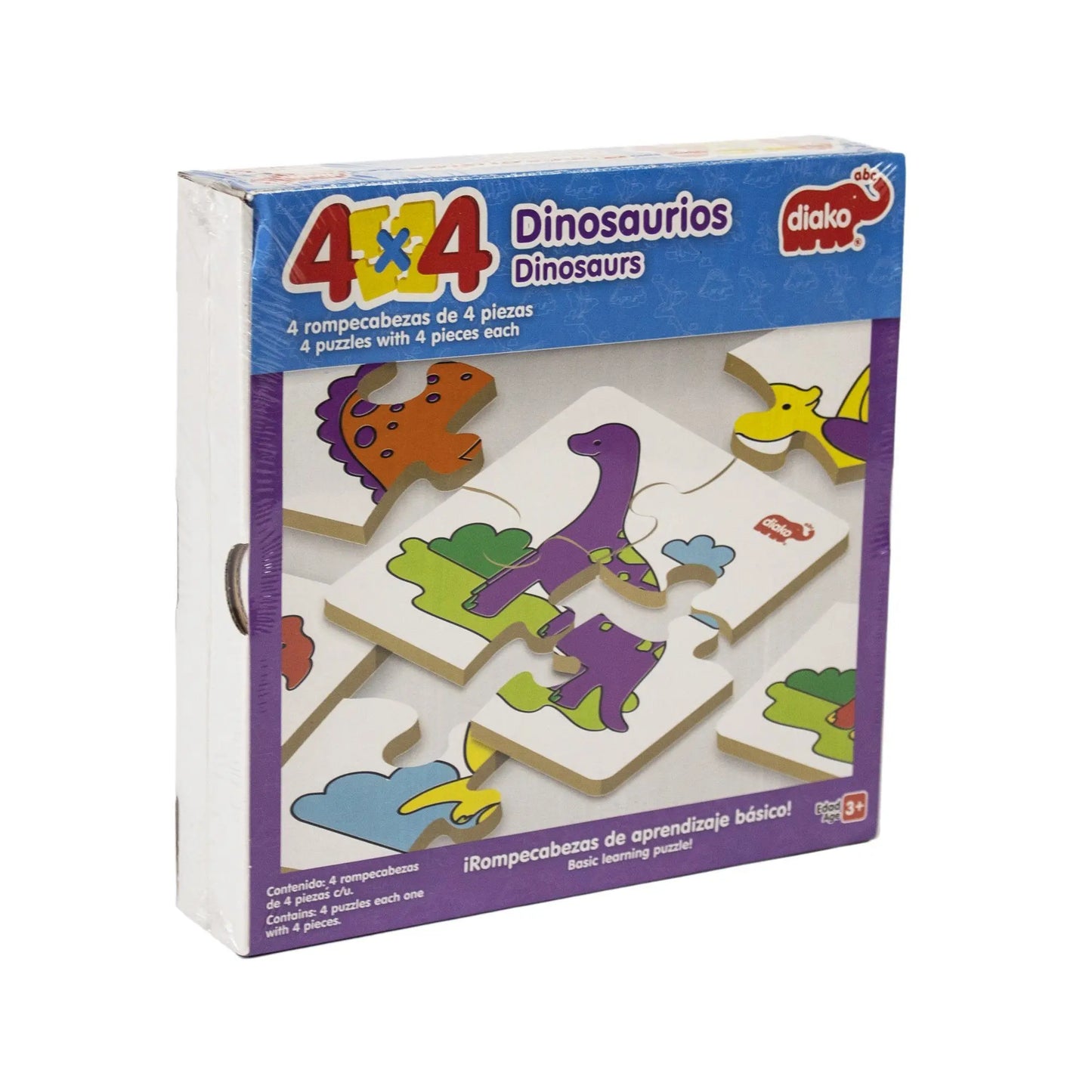DIAKO 4 x 4 Dinosaurios Rompecabezas 4 Piezas - Diako - uso