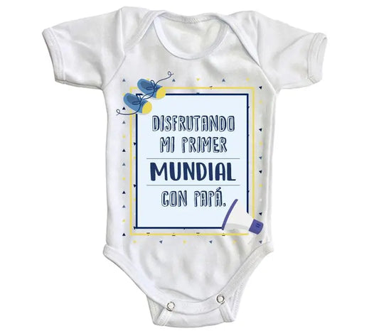 Body Bebé Disfrutando mi primer mundial con papá - MarchanteMX