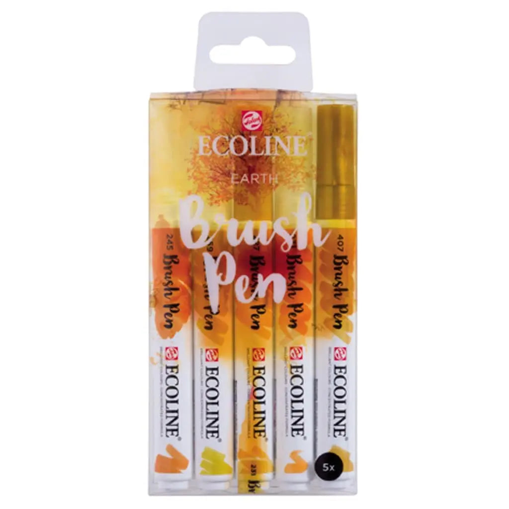 ECOLINE - Estuche brush pen 5 colores tierra n¬∞9908 Ecoline