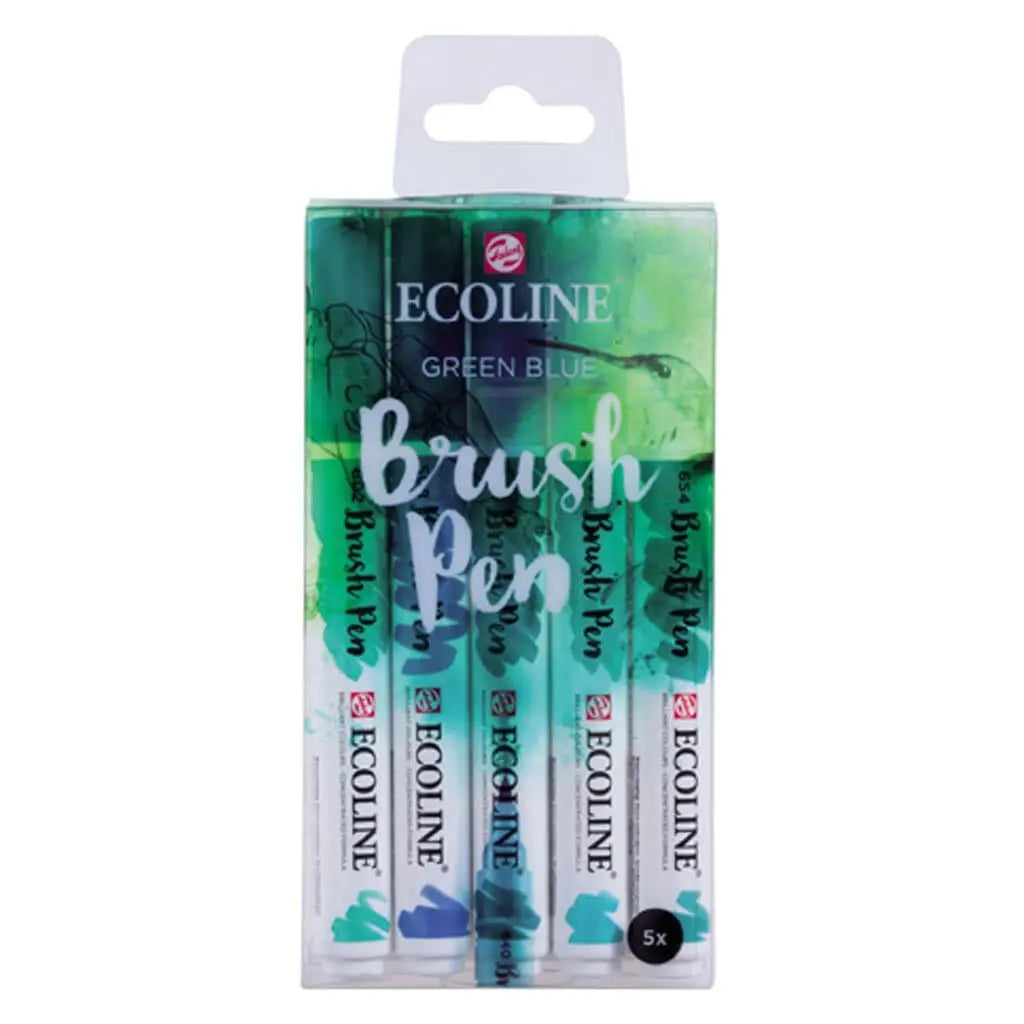 ECOLINE - Estuche brush pen 5 colores verde azul n¬∞9909 Ecoline