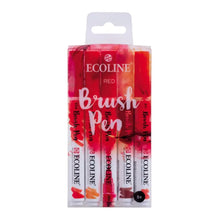 ECOLINE - Estuche con 5 marcadores brush pen con diferentes tonalidades rojo - Ecoline
