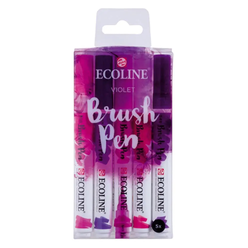 ECOLINE - Estuche brush pen con 5 colores violeta n¬∞9910 Ecoline