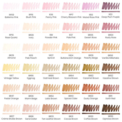36 Rotulador Marcador Doble Punta Tono Piel Everblend Arteza - Coveme - empaque