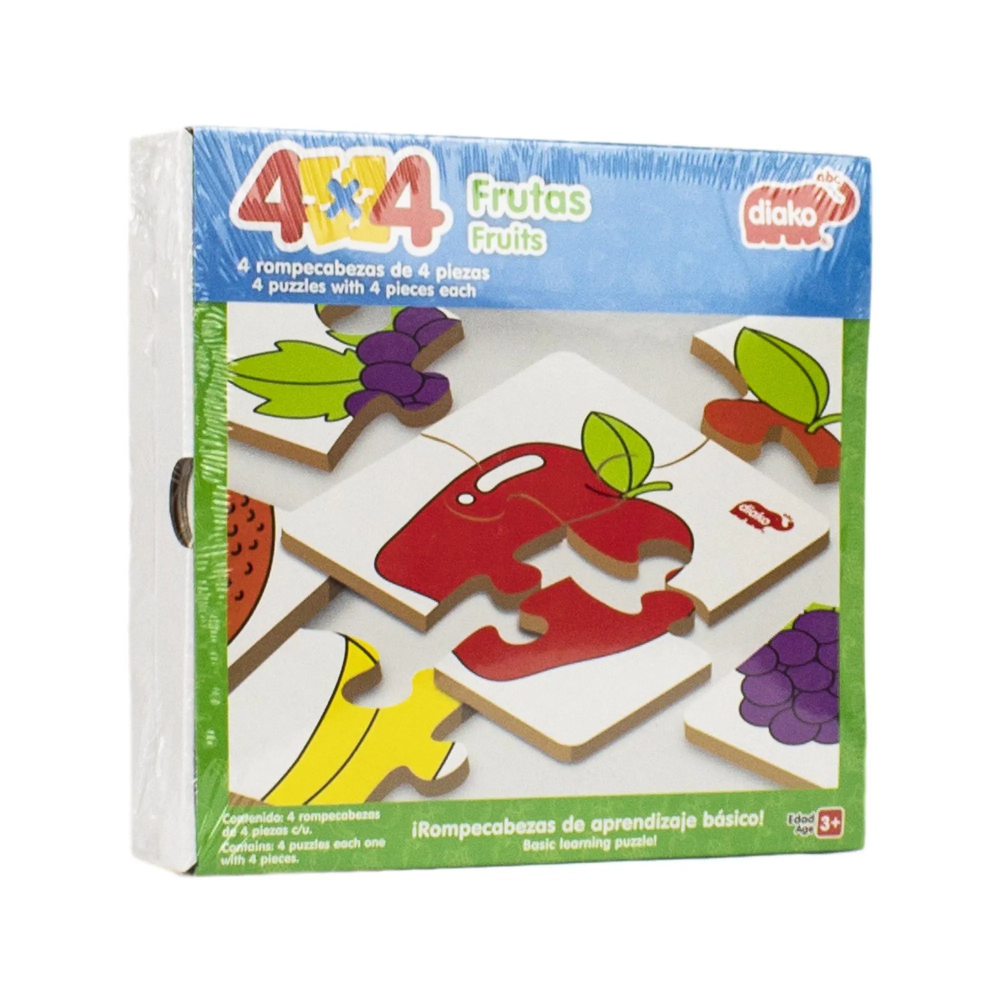DIAKO 4 x 4 Frutas Rompecabezas 4 Piezas - Diako - empaque