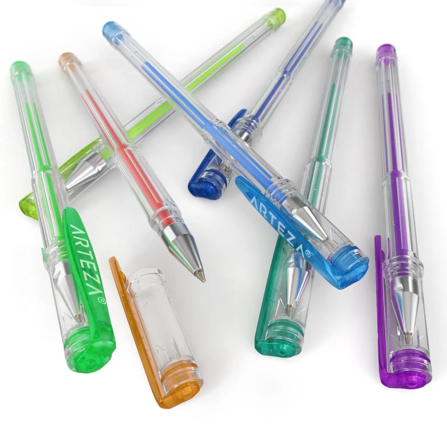 Set 60 Plumas Gel Metalicos Glitter Neon Pastel Arteza - Arteza - accesorios