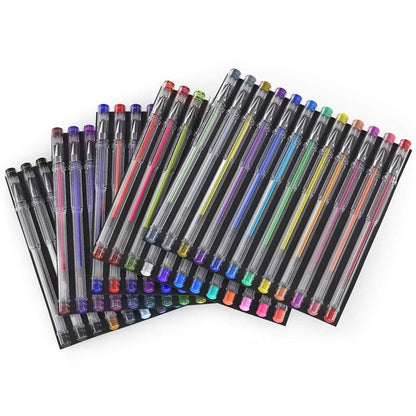 Set 60 Plumas Gel Metalicos Glitter Neon Pastel Arteza - Arteza - vista lateral