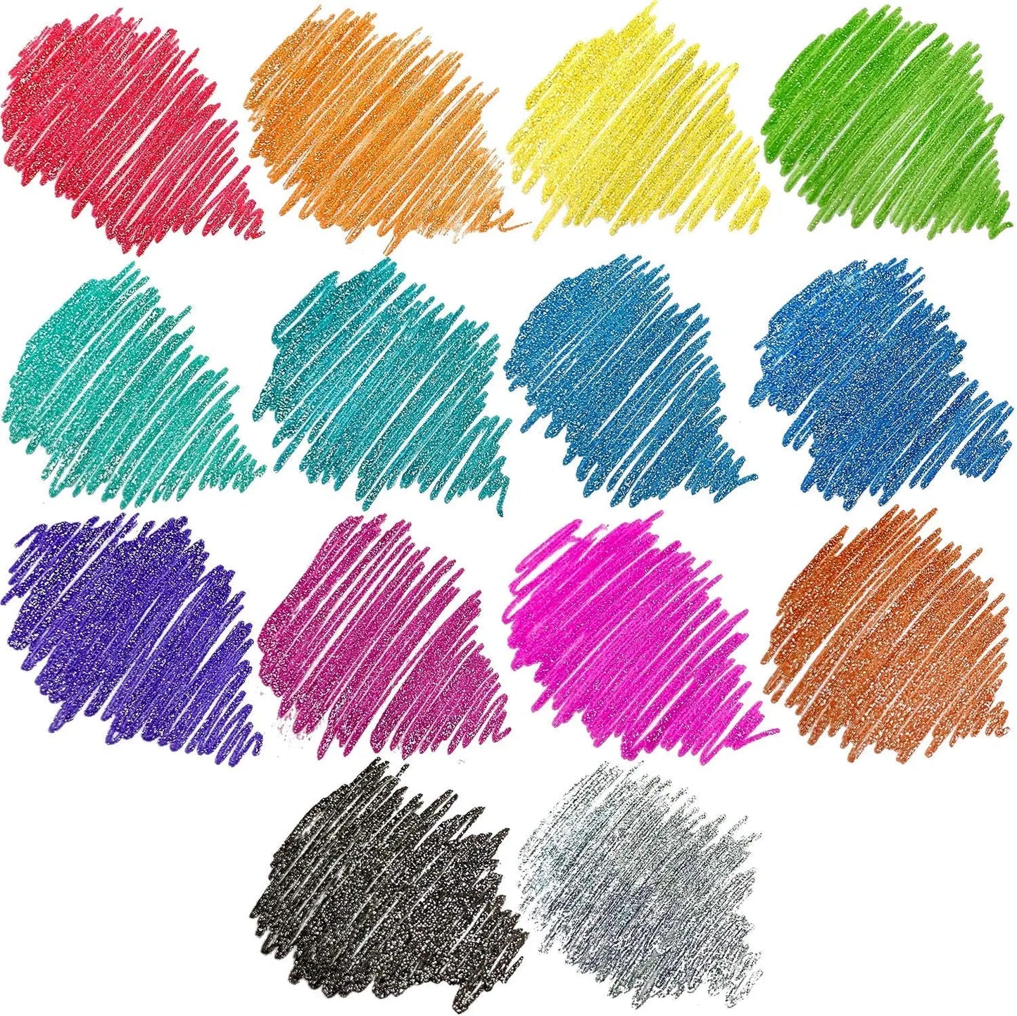 Set 14 Plumas De Gel Metallic Glitter Brillitos Arteza - Arteza - vista trasera