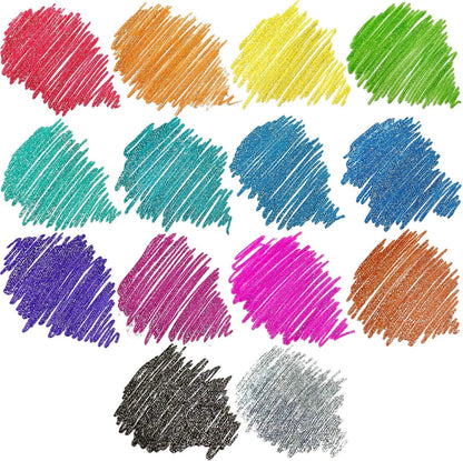 Set 14 Plumas De Gel Metallic Glitter Brillitos Arteza - Arteza - vista trasera