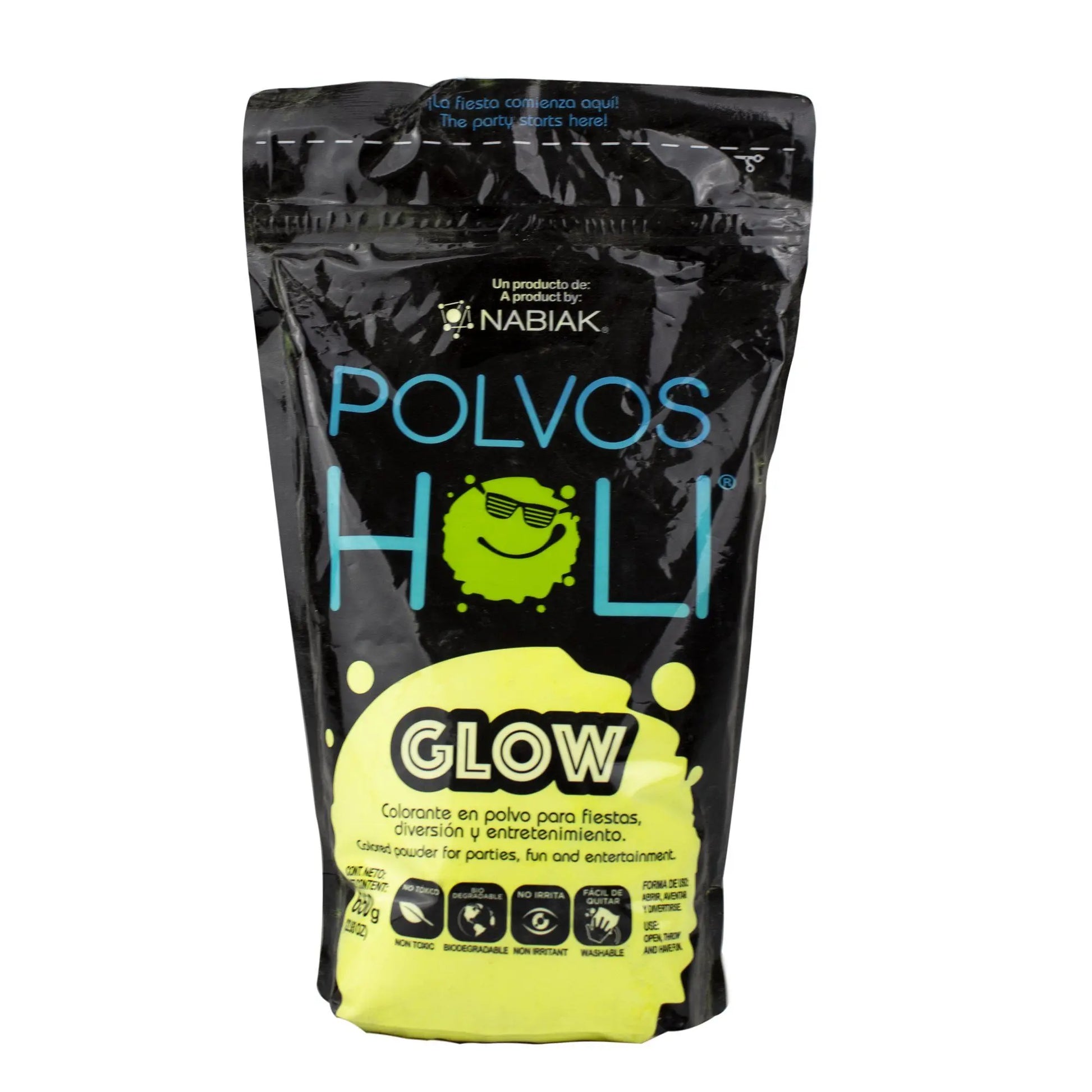Polvos Holi Glow Amarillo Fluorescente Maxibolsa 650gr - Polvos Holi - empaque