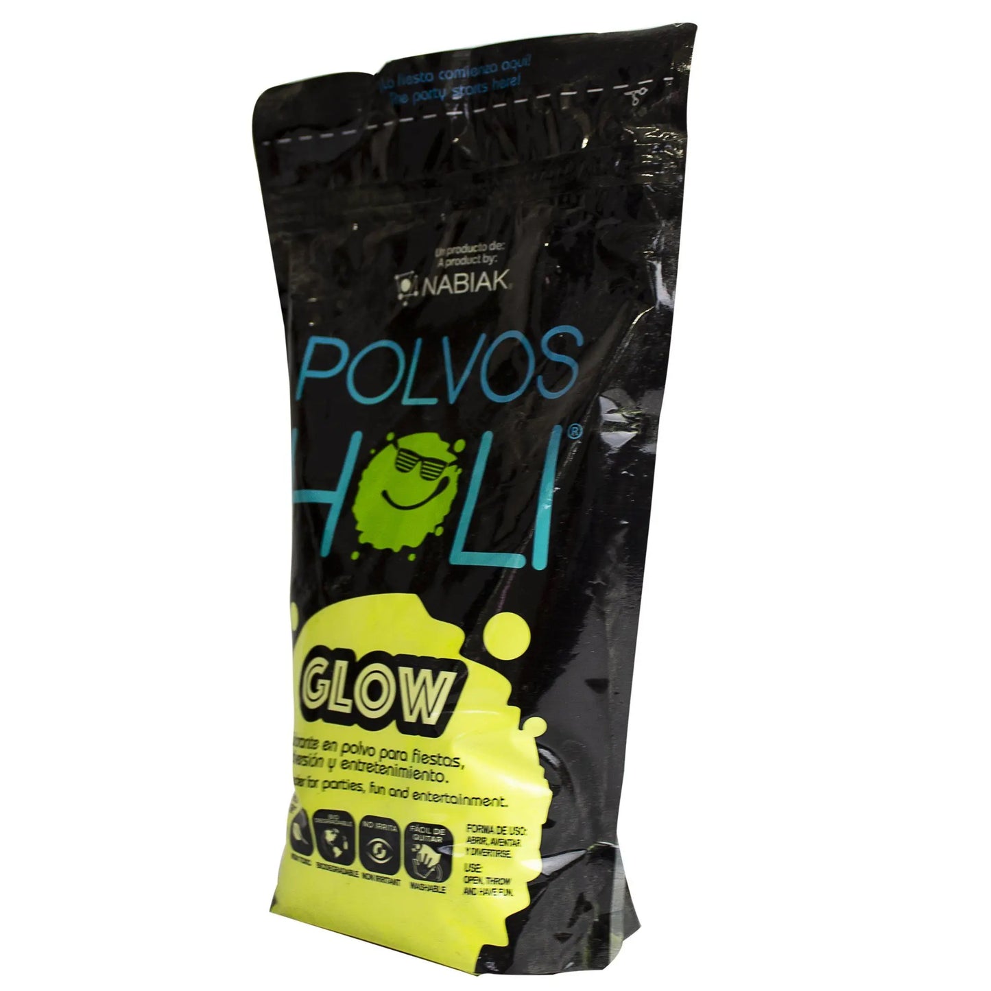 Polvos Holi Glow Amarillo Fluorescente Maxibolsa 650gr - Polvos Holi - detalle