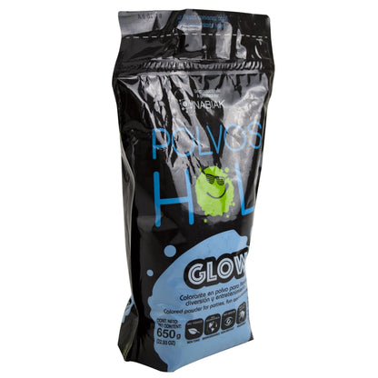 Polvos Holi Glow Azul Fluorescente Maxibolsa 650gr - Polvos Holi