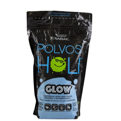 Polvos Holi Glow Azul Fluorescente Maxibolsa 650gr - Polvos Holi - vista trasera