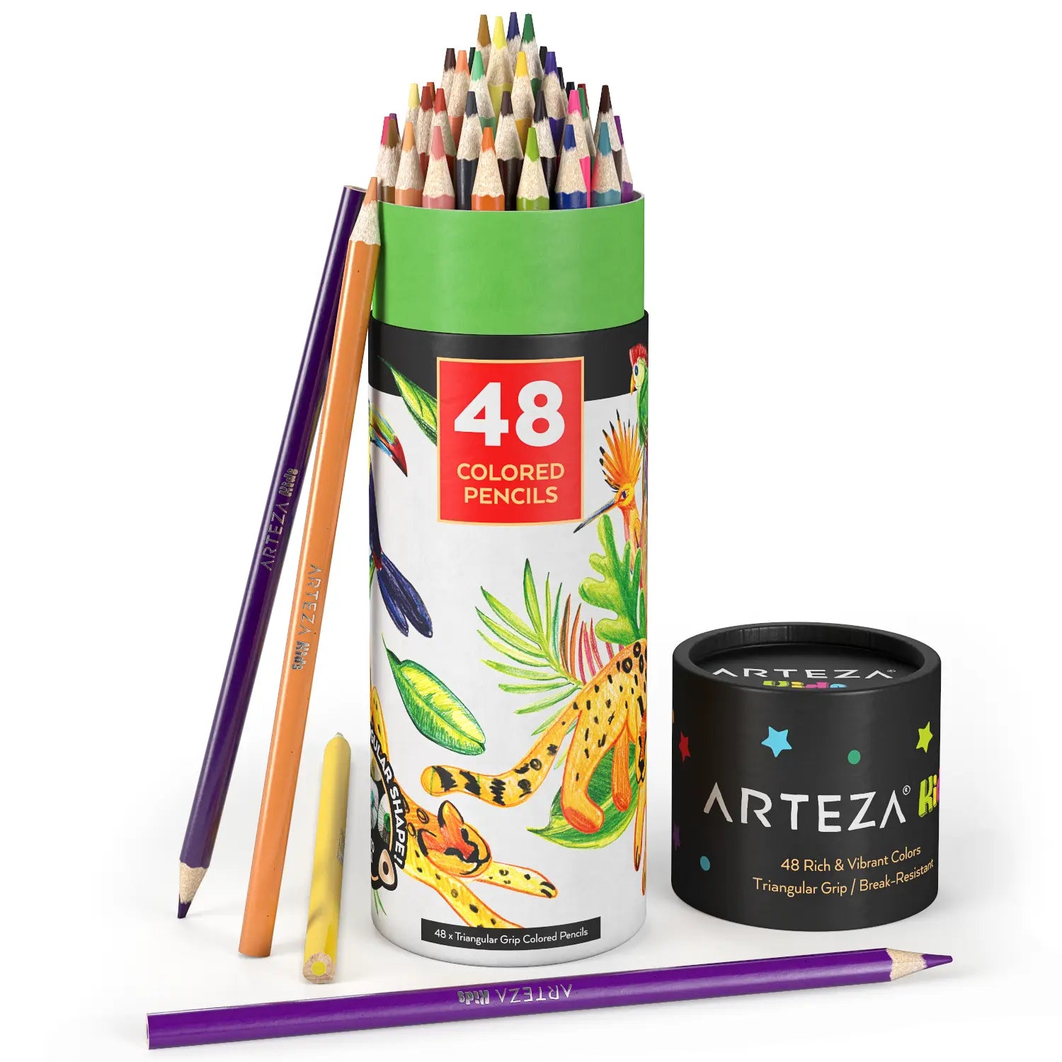 Set 48 Lápices Colores Dibujo Estuche Junior Kids Arteza - Arteza - vista lateral