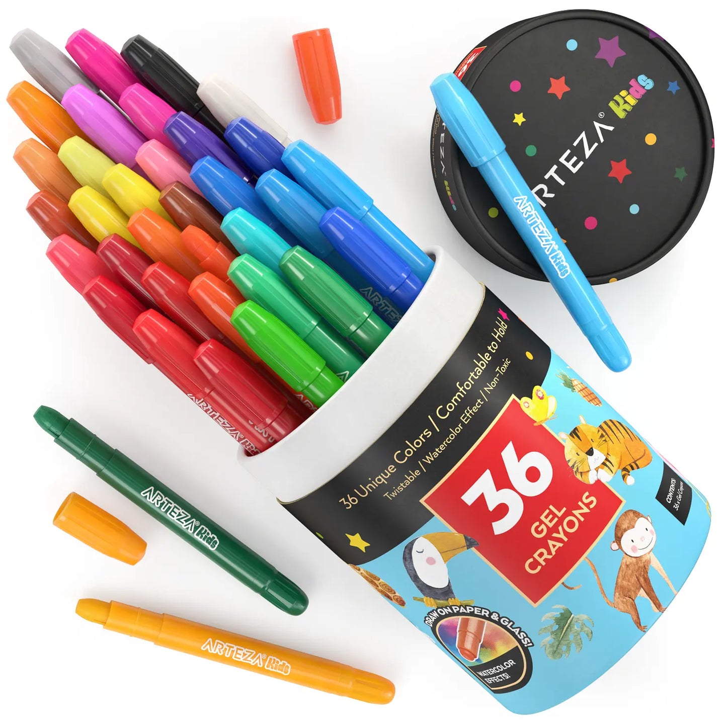 Set 36 Crayones Gel Twistables Niños Dibujo Colores Arteza - Arteza - contenido