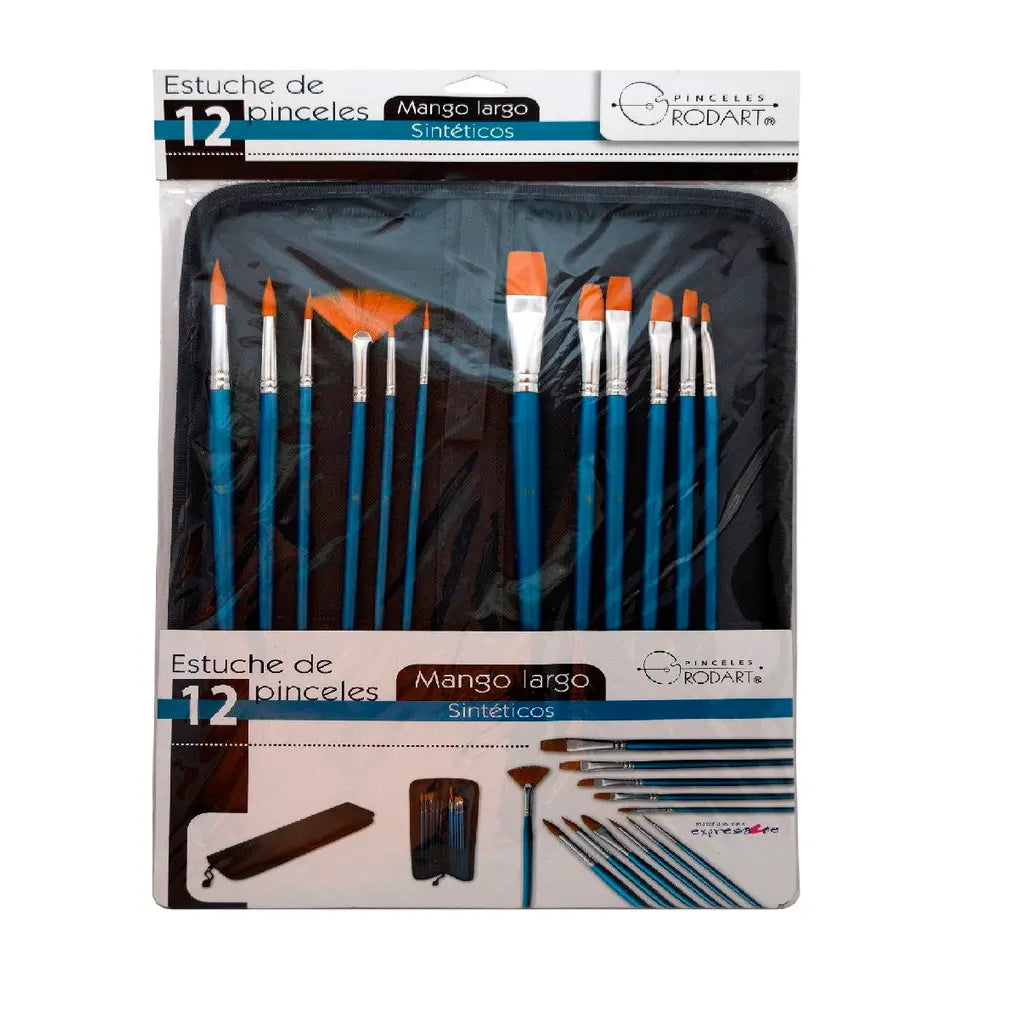 RODART - Estuche de 12 pinceles surtidos Rodart - Estuche de 12 pinceles surtidos pelo sintético - RODART