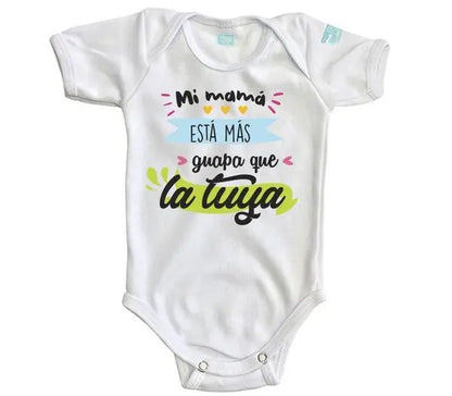 Pañalero Mi Mamá Está Más Guapa Manga Corta / Blanco / 24 - PLASH