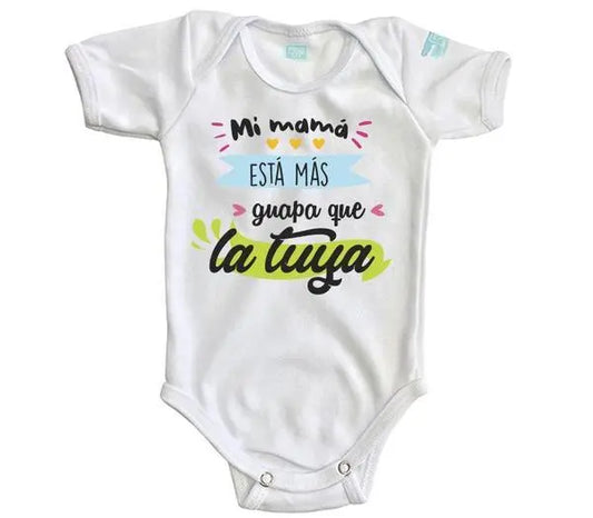Pañalero Mi Mamá Está Más Guapa Manga Corta / Blanco / 24 - PLASH