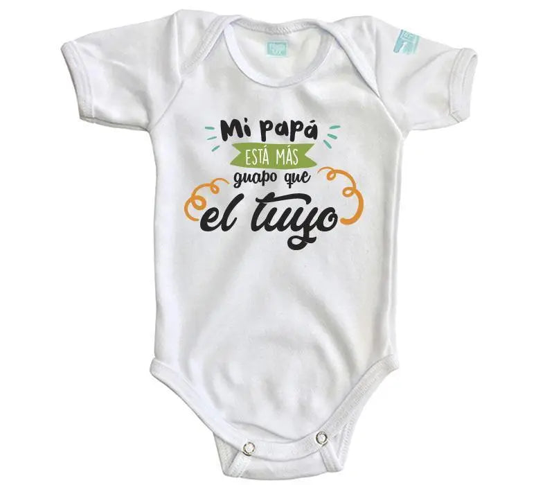 Body Bebé Mi Papá Esta Más Guapo Manga Corta / Blanco / 3 - Coveme - vista trasera