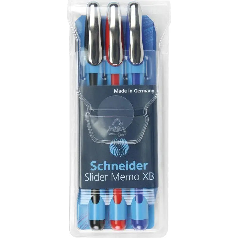 SCHNEIDER - ESTUCHE CON 3 BOLÍGRAFOS SLIDER MEMO XB - Schneider