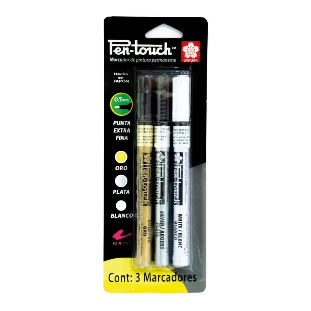 Empaque con 3 marcadores surtidos pen-touch extra finos - Touch