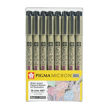 Set con 8 estilógrafos de colores Pigma Micron 005 - SAKURA PIGMA