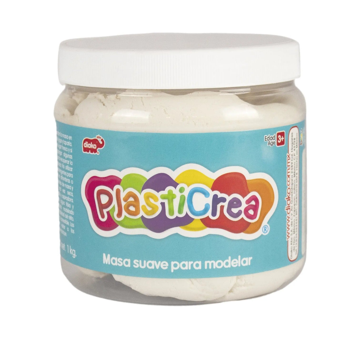 Plasticrea Blanca 1 Kg Plastilina Manualidades Arte CREA Diseño Niños Modelar - Plasticrea - detalle