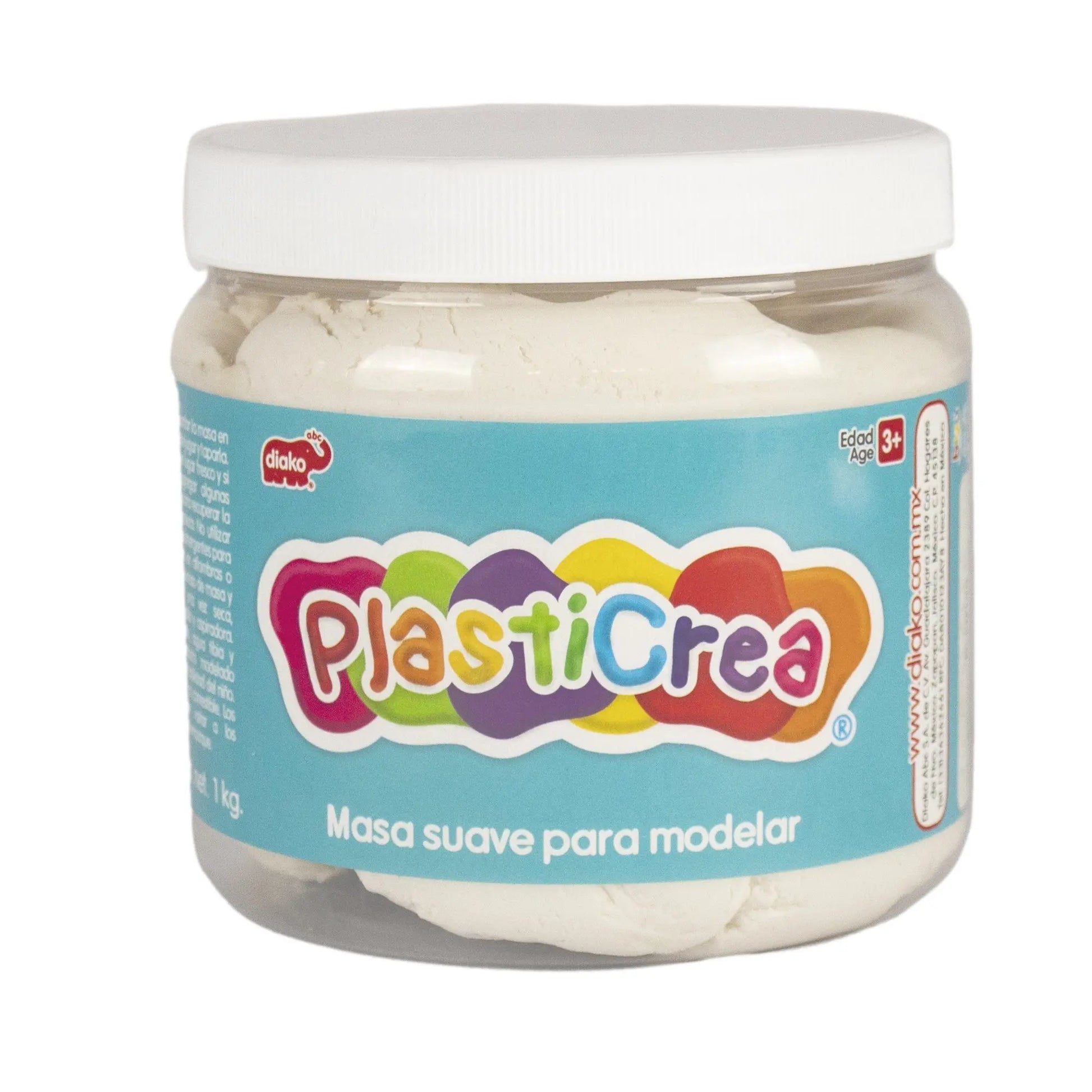 Plasticrea Blanca 1 Kg Plastilina Manualidades Arte CREA Diseño Niños Modelar - Plasticrea - detalle