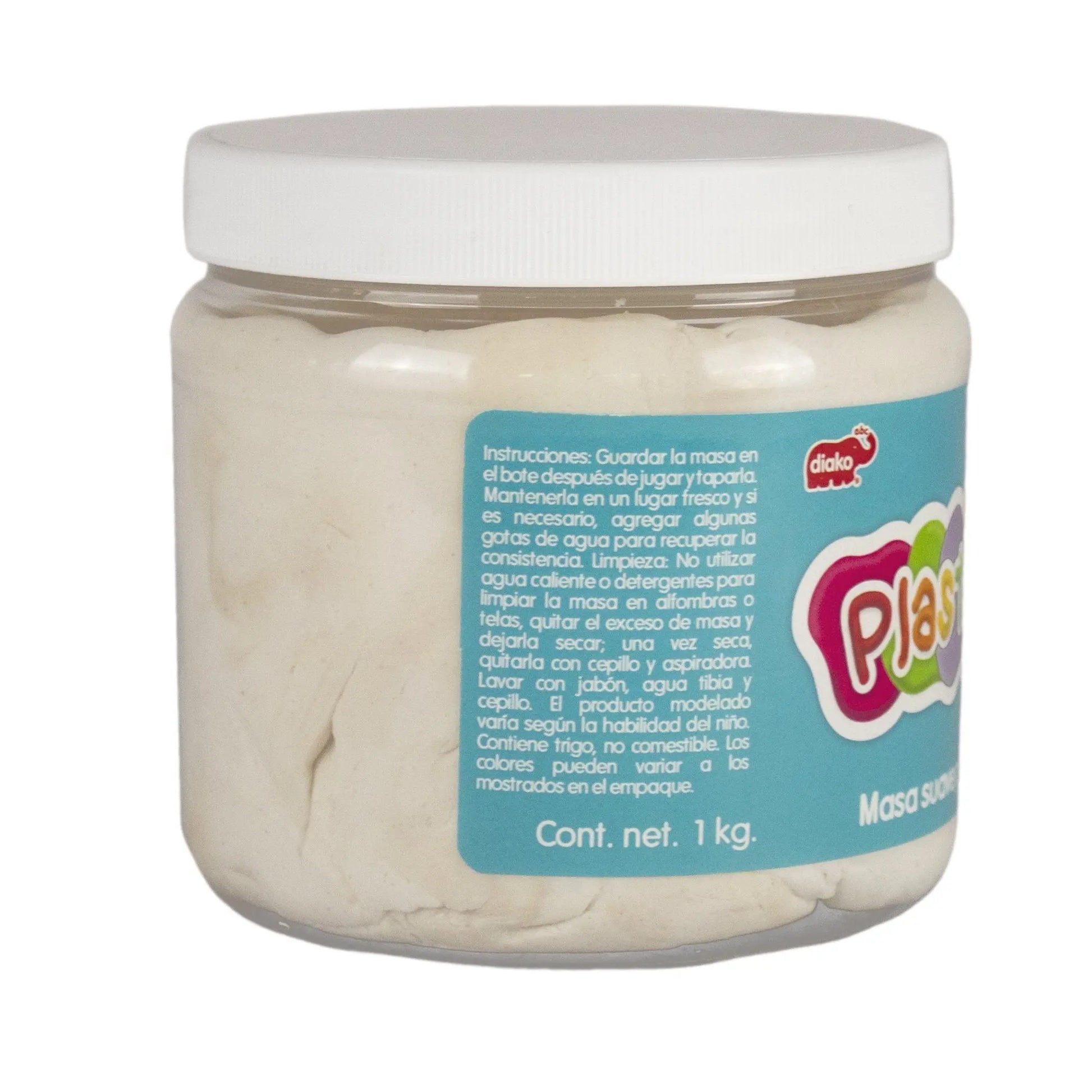 Plasticrea Blanca 1 Kg Plastilina Manualidades Arte CREA Diseño Niños Modelar - Plasticrea - empaque
