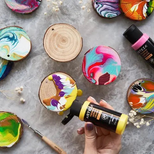 Set 32 Pinturas Acrílica Fluido Pouring Vertido 60ml Arteza - Arteza - accesorios