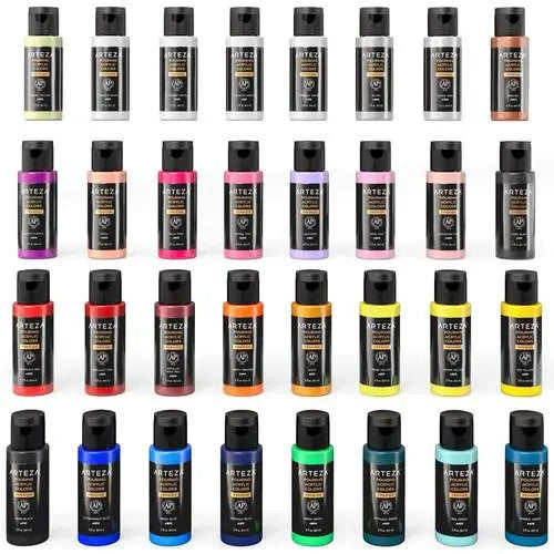 Set 32 Pinturas Acrílica Fluido Pouring Vertido 60ml Arteza - Arteza