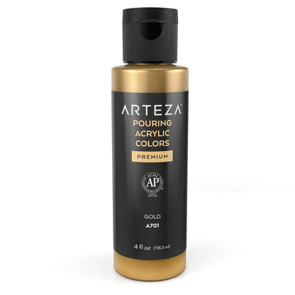 4 Pintura Acrílica Fluido Pouring Vertido Metallic Arteza - Arteza - vista trasera