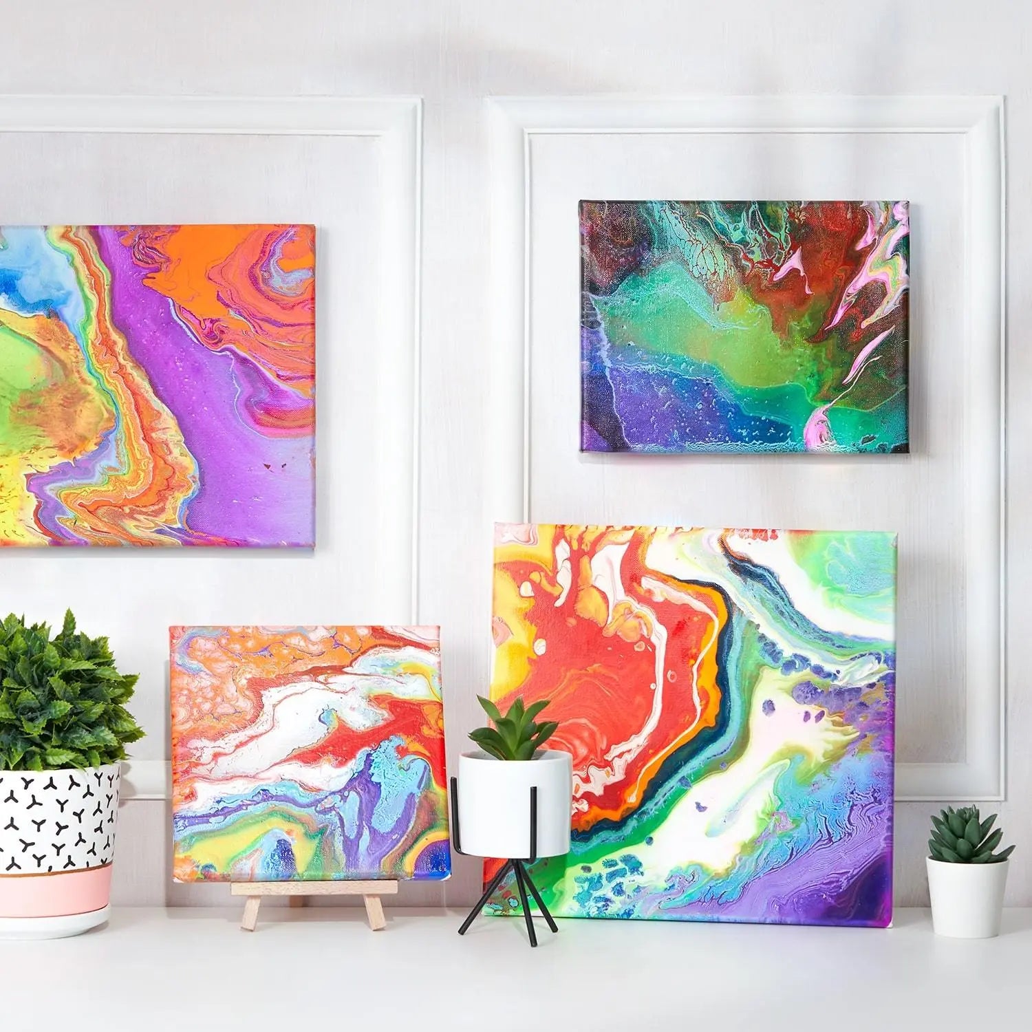 Set de 8 Pintura Acrílica Fluido Pouring Vertido Espectral Arteza - Arteza - uso