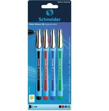 SCHNEIDER - 4 BOLÍGRAFOS SURTIDOS SLIDER MEMO XB - Schneider